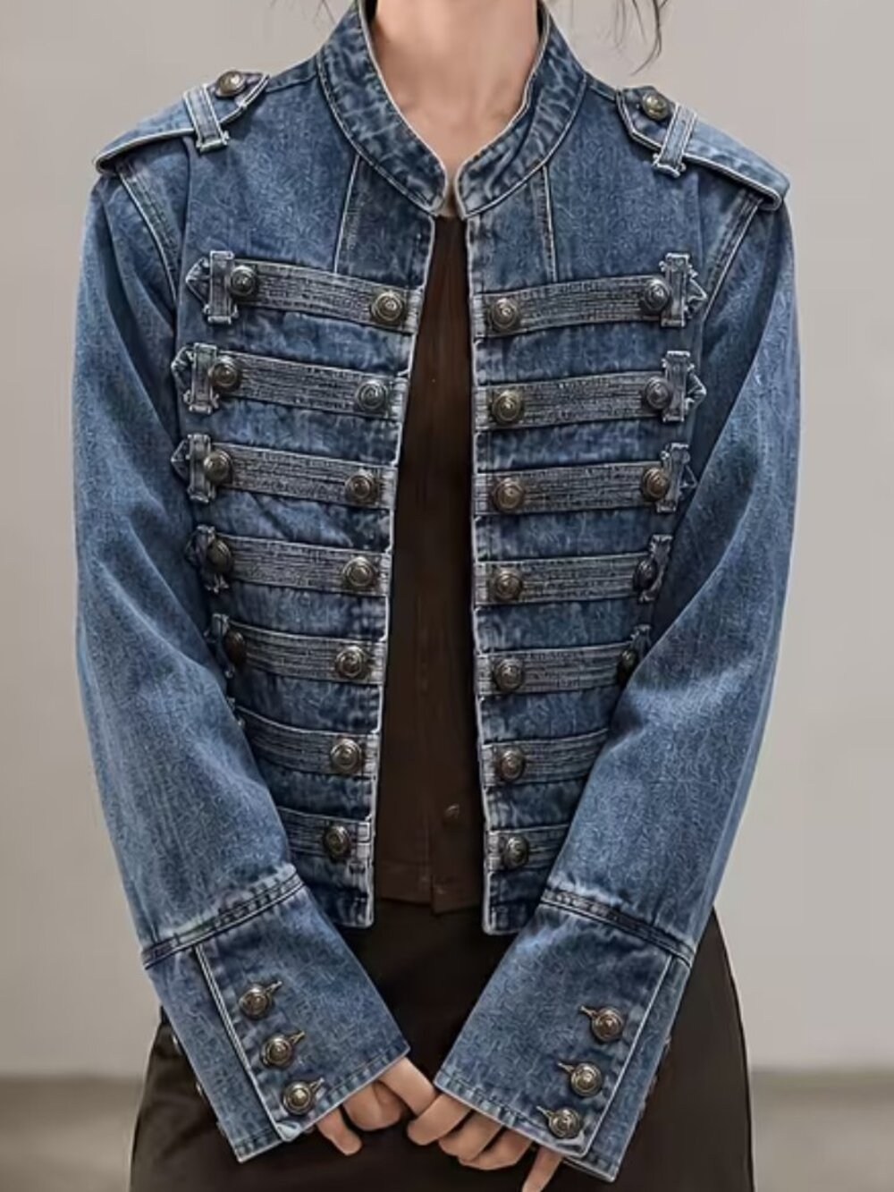 Steampunk Studded Denim Jacket